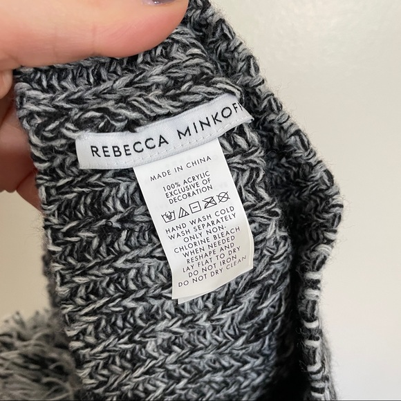 Shopbop Rebecca Minkoff maraled grey ecru beanie Pom Pom hat - Picture 4 of 7